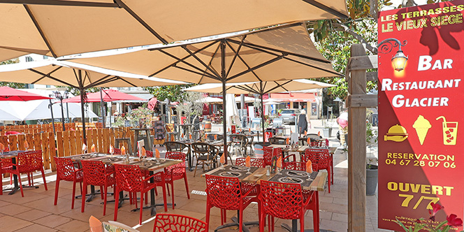 terrasse du restaurant Le Vieux Siège à Béziers