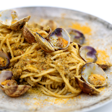 Pâtes aux palourdes et  bottarga - Restaurant Béziers Chez Barbara