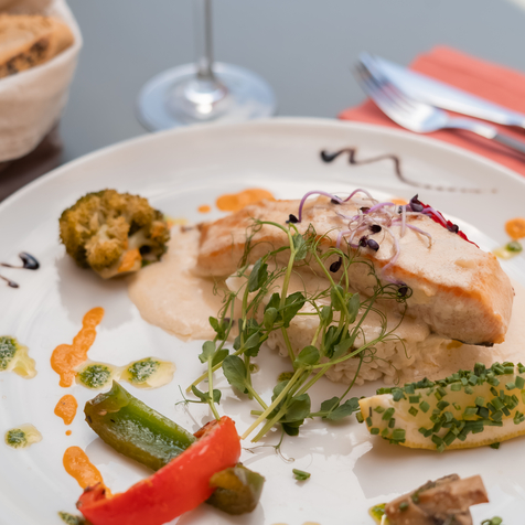 Saumon et Risotto, Sauce Beurre Blanc