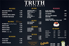 Restaurant Le Truth Béziers ► Carte